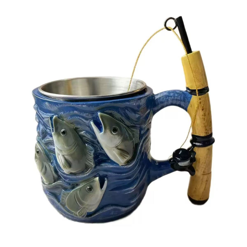 Wine Beer Coffee - Harsen koffiemok, koude/hete dranken, waterbeker, visserijthema
