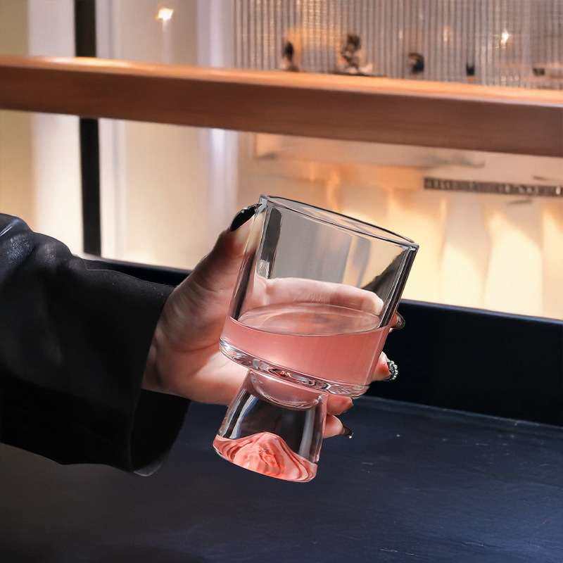 Wine Beer Foot - Roze bergglazen beker, hoogwaardige nis met