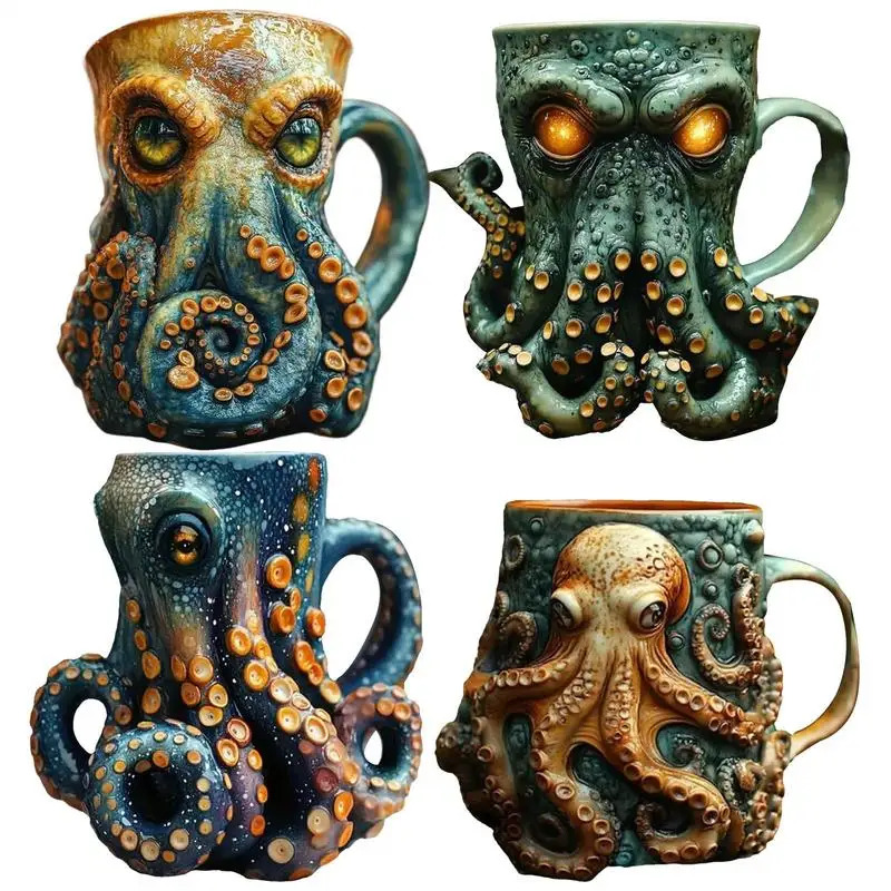 Wine Beer Coffee - Octopus Bier Koffiemokken Model Drank Drinkbekers