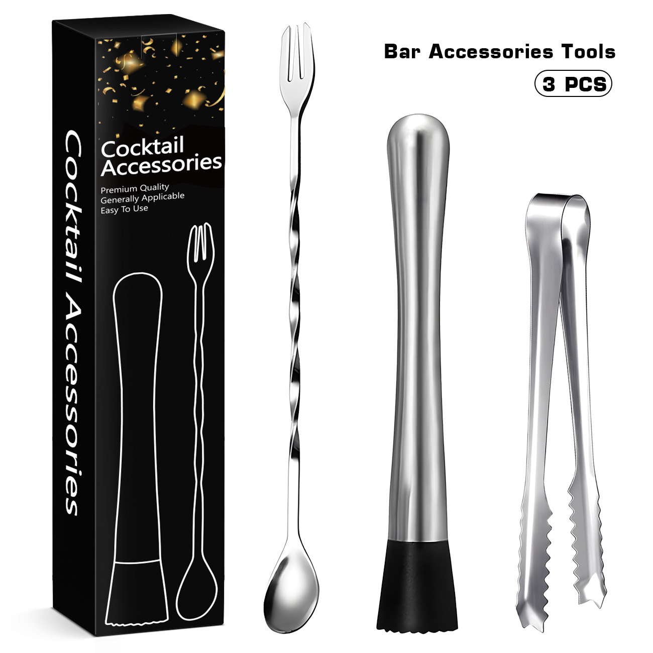 Muddler Cocktail Bar - Cocktail Muddler Bar Tool Set Roestvrijstalen