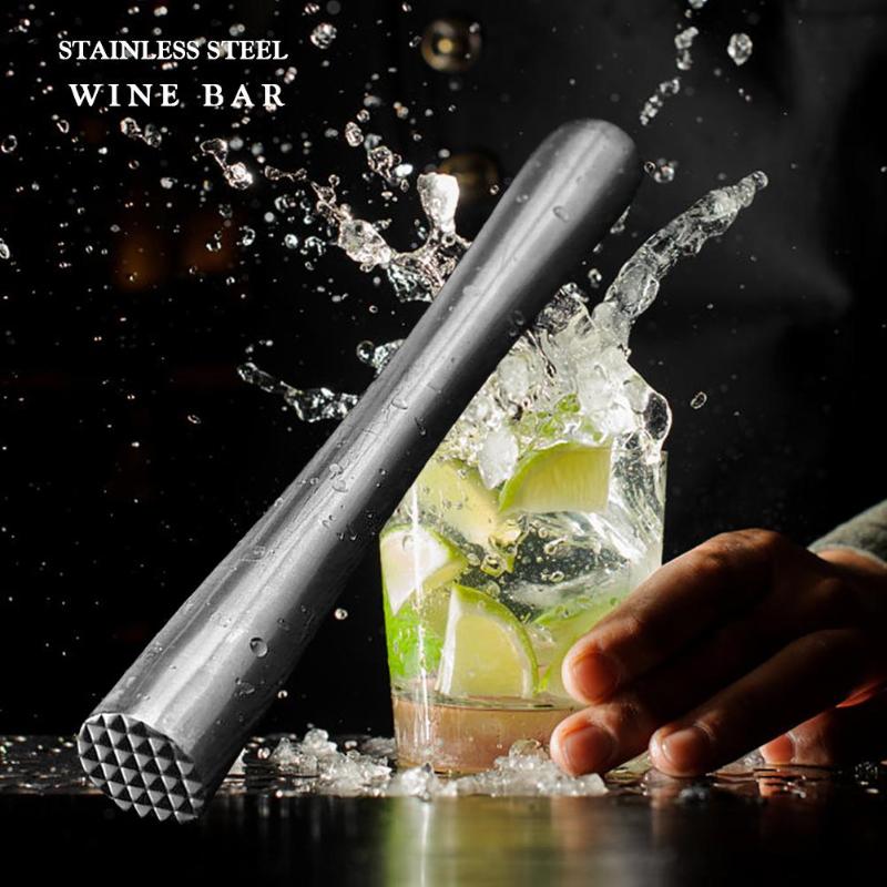 Roestvrijstalen muddler met ij - Muddler Cocktail Bar recensie en prijs